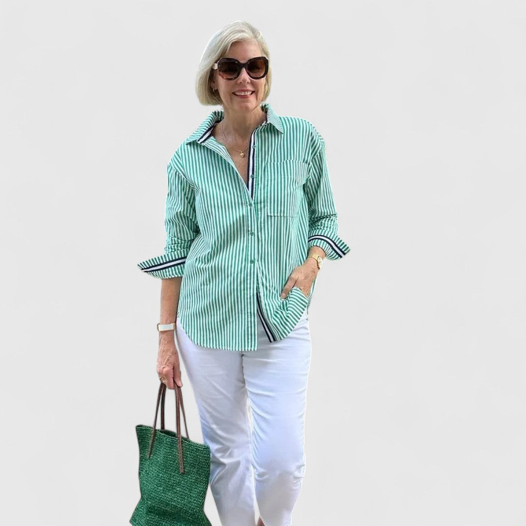 Olga Striped Womens Shirt With Relaxed Fit For Casual Wear