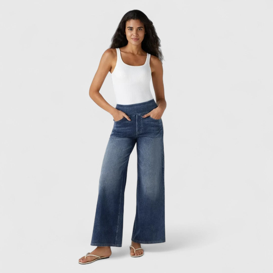 Caoimhe - Comfortable High-Waist Stretch Trousers For Effortless Style