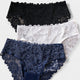 Set of 3 Lace Underwear (Black-White-Dark Blue)