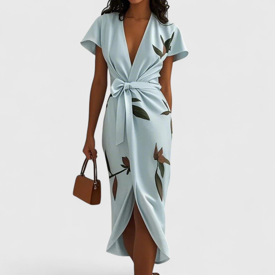 Katia Midi Floral Ruched Wrap Dress for Everyday Elegance