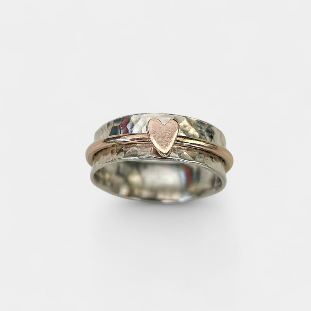 Myrsine Delicate Heart Ring 7mm In Gold Rose Gold Silver