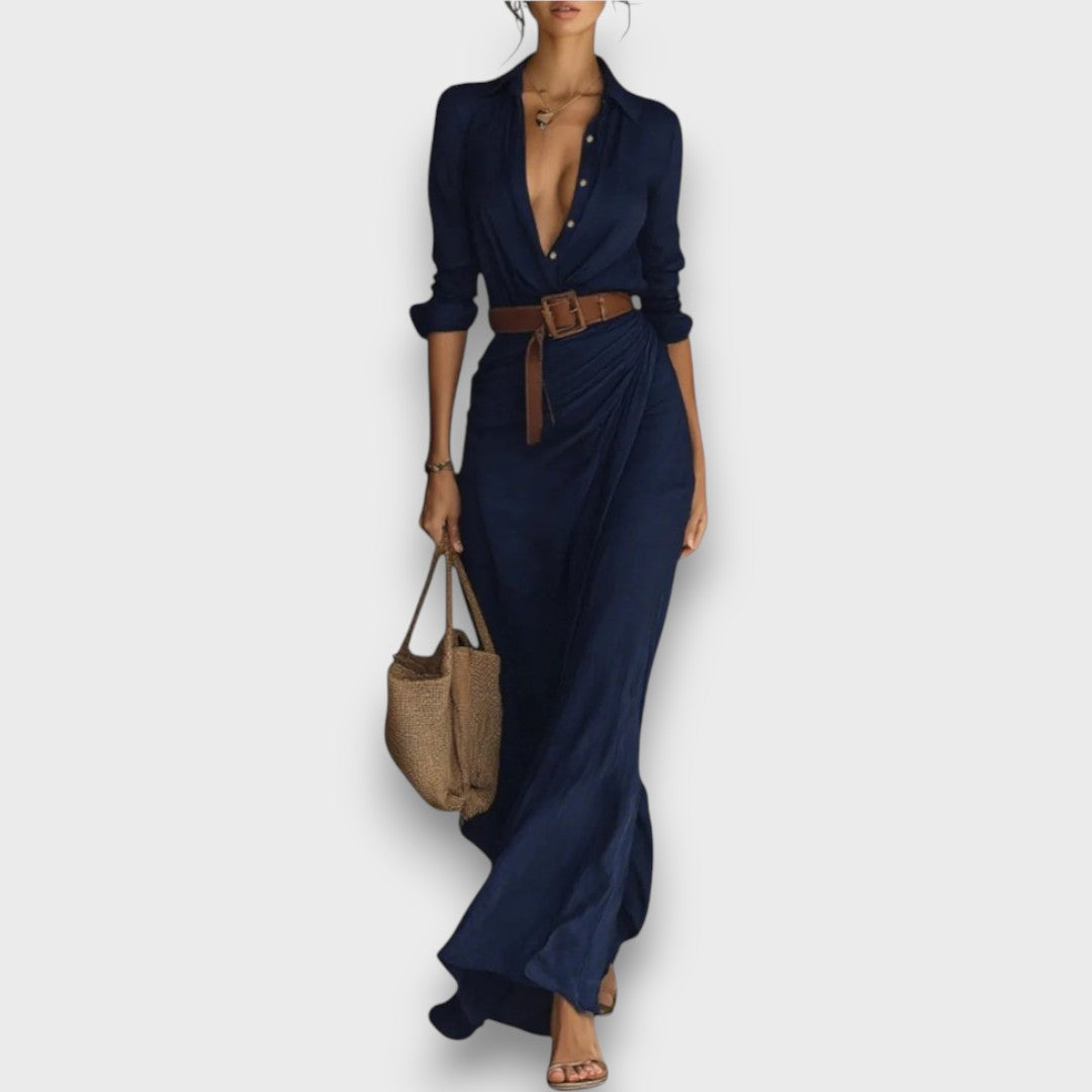 Chloe Wrap Dress With Belt Emphasising The Waistline