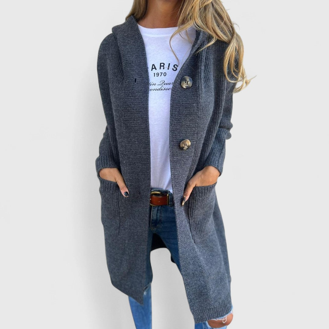 Muireann - Longline Cardigan with Soft Knit Texture and Relaxed Elegance