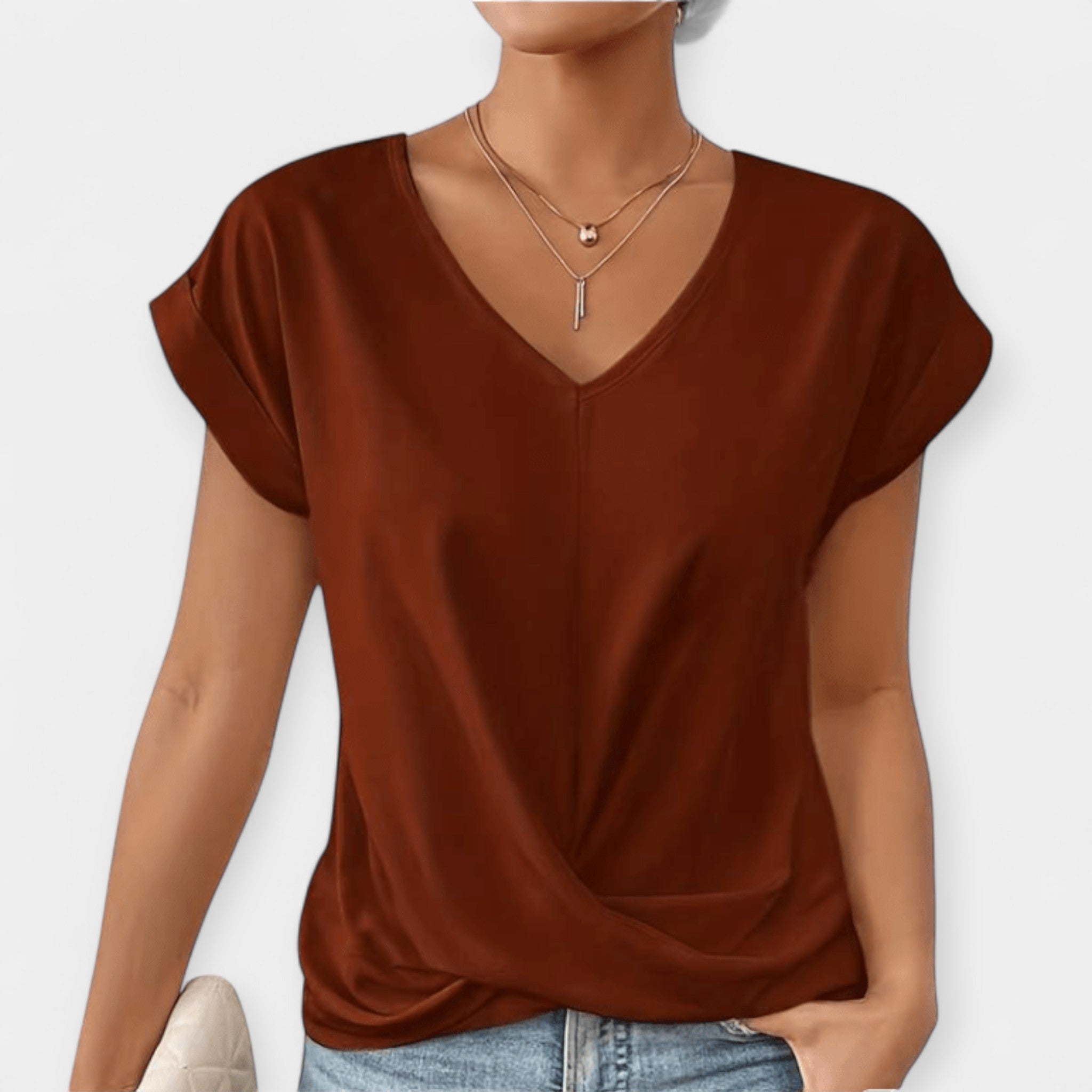 Elegant V Neck Blouse With Flattering Silhouette For All