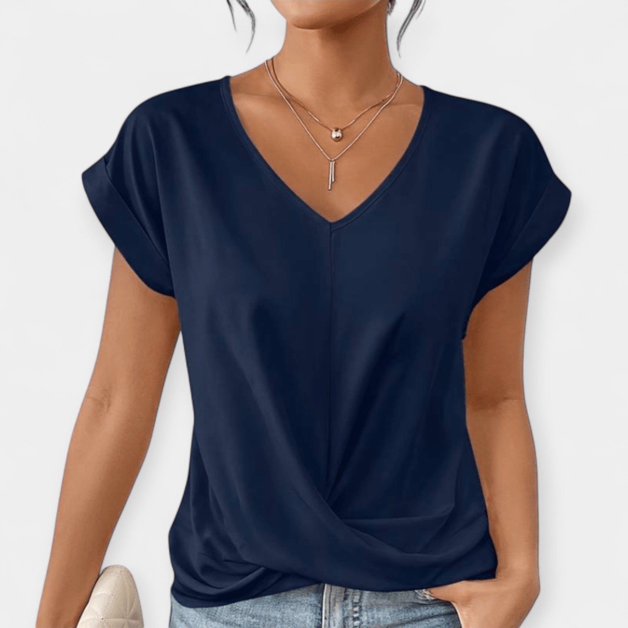Elegant V Neck Blouse With Flattering Silhouette For All