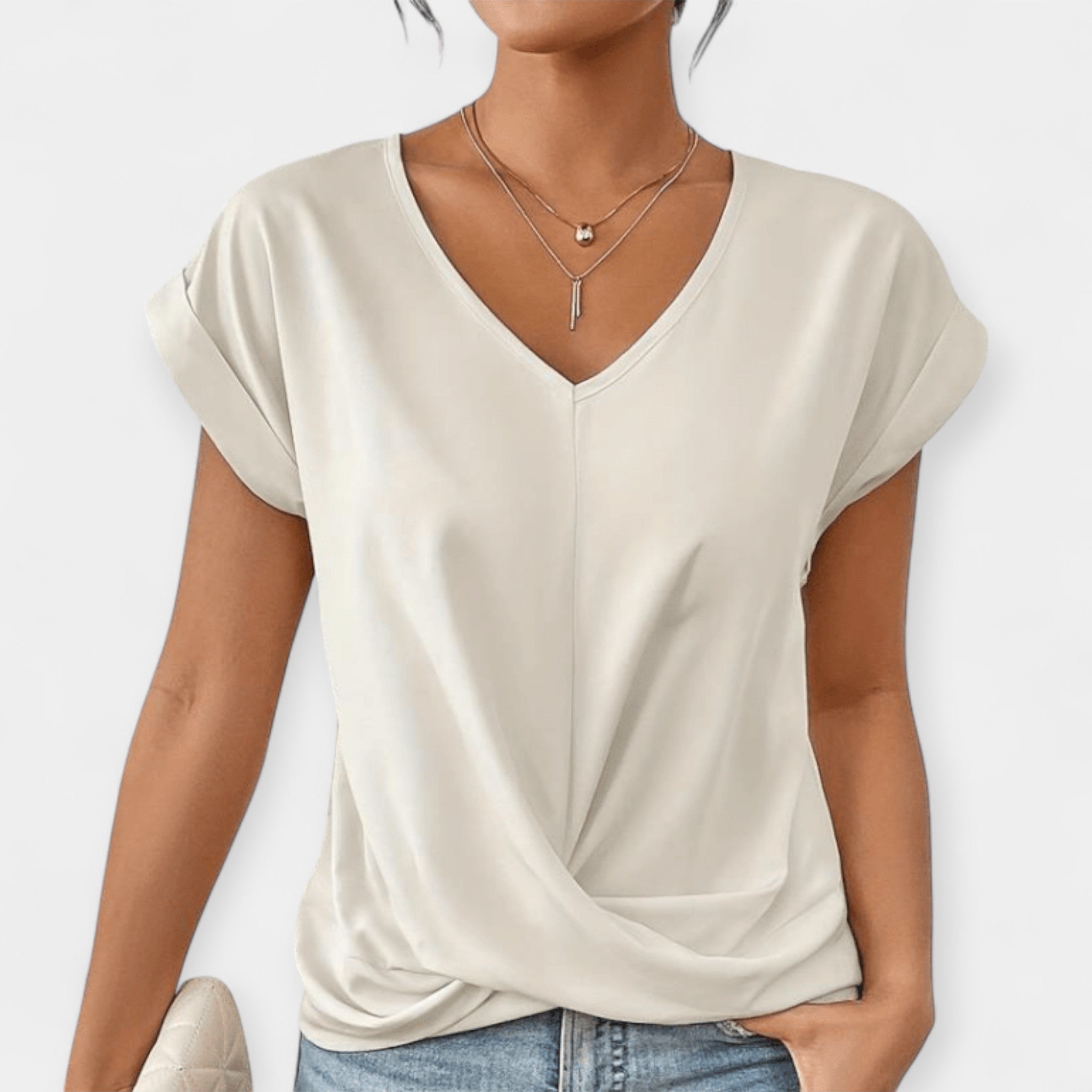Elegant V Neck Blouse With Flattering Silhouette For All