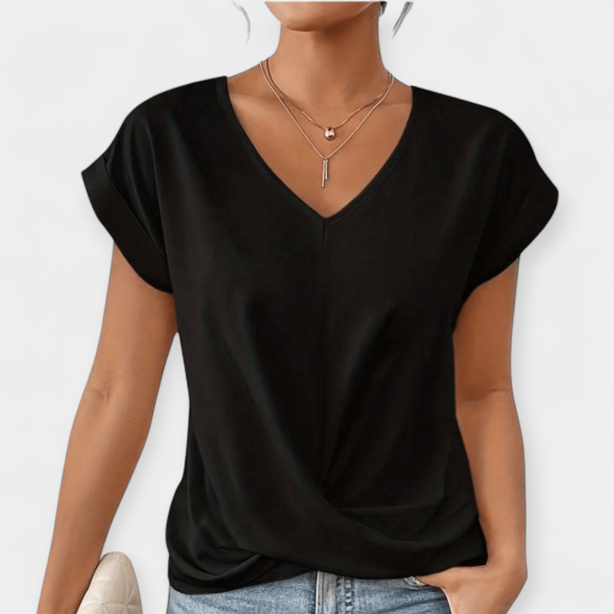Elegant V Neck Blouse With Flattering Silhouette For All