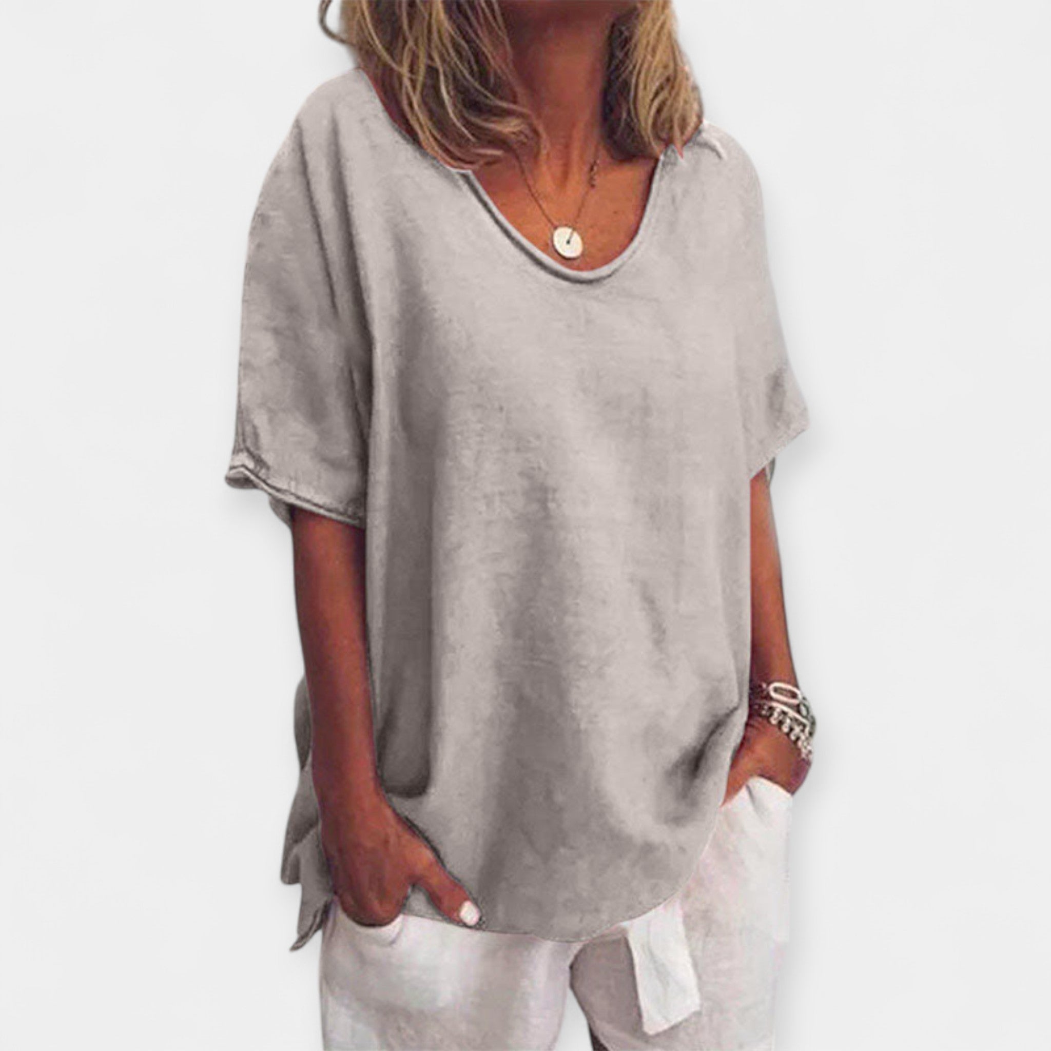 Breathable Summer Blouse With V Neckline For Women Everyday