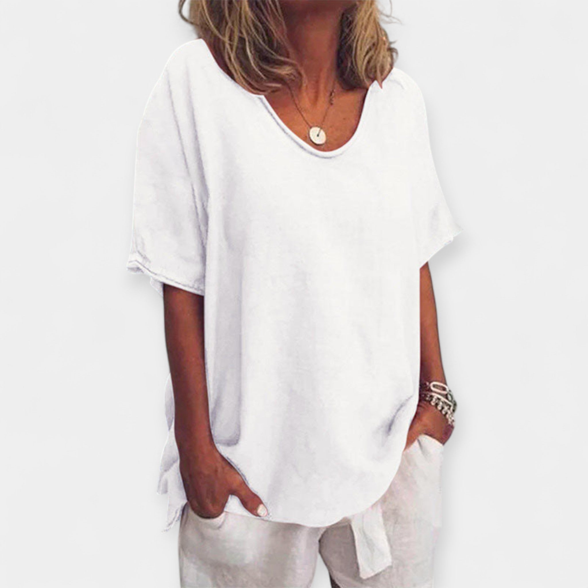 Breathable Summer Blouse With V Neckline For Women Everyday