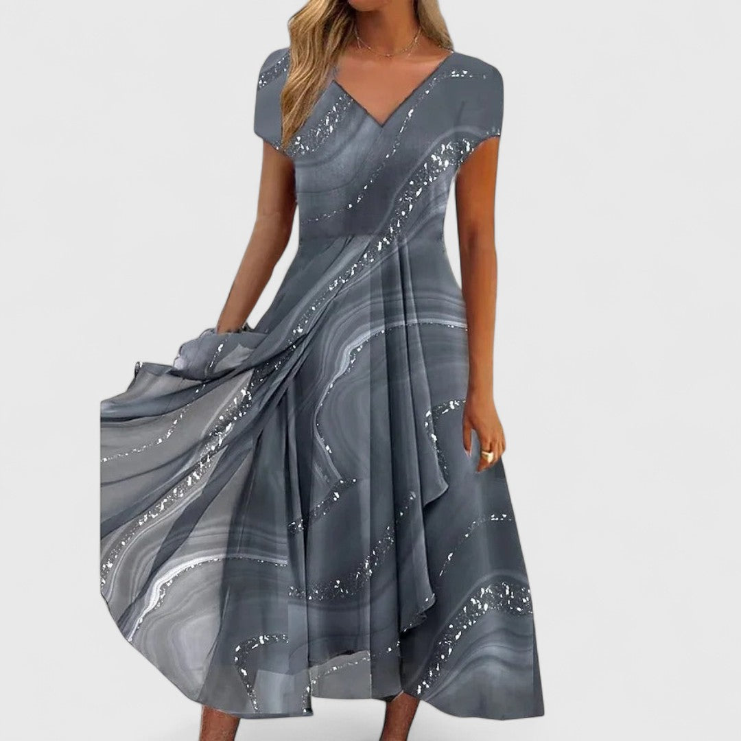 Freedom Midi Dress With V Neckline And Timeless Simplicity