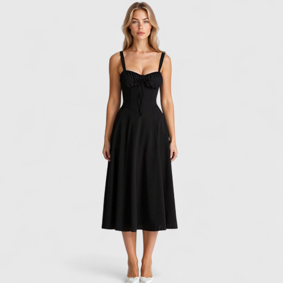 Theodouli Midi Dress With Corset And Feminine Style