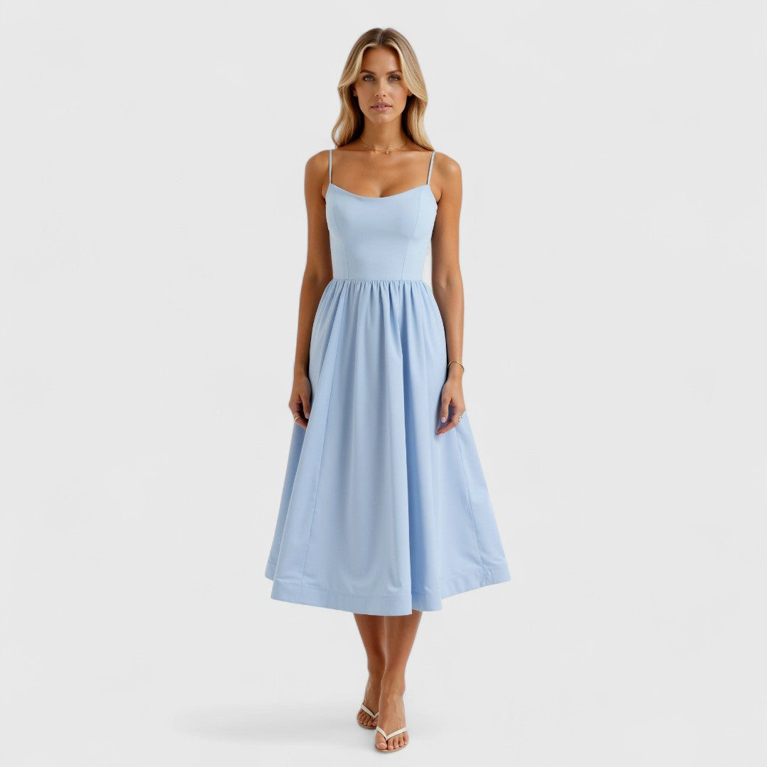 Romantic Midi Dress With Flowing Fit And Timeless Style