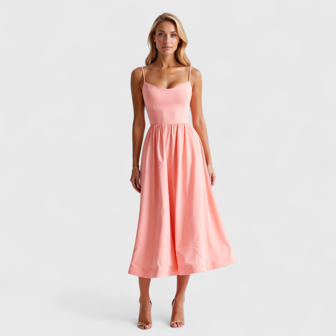 Romantic Midi Dress With Flowing Fit And Timeless Style