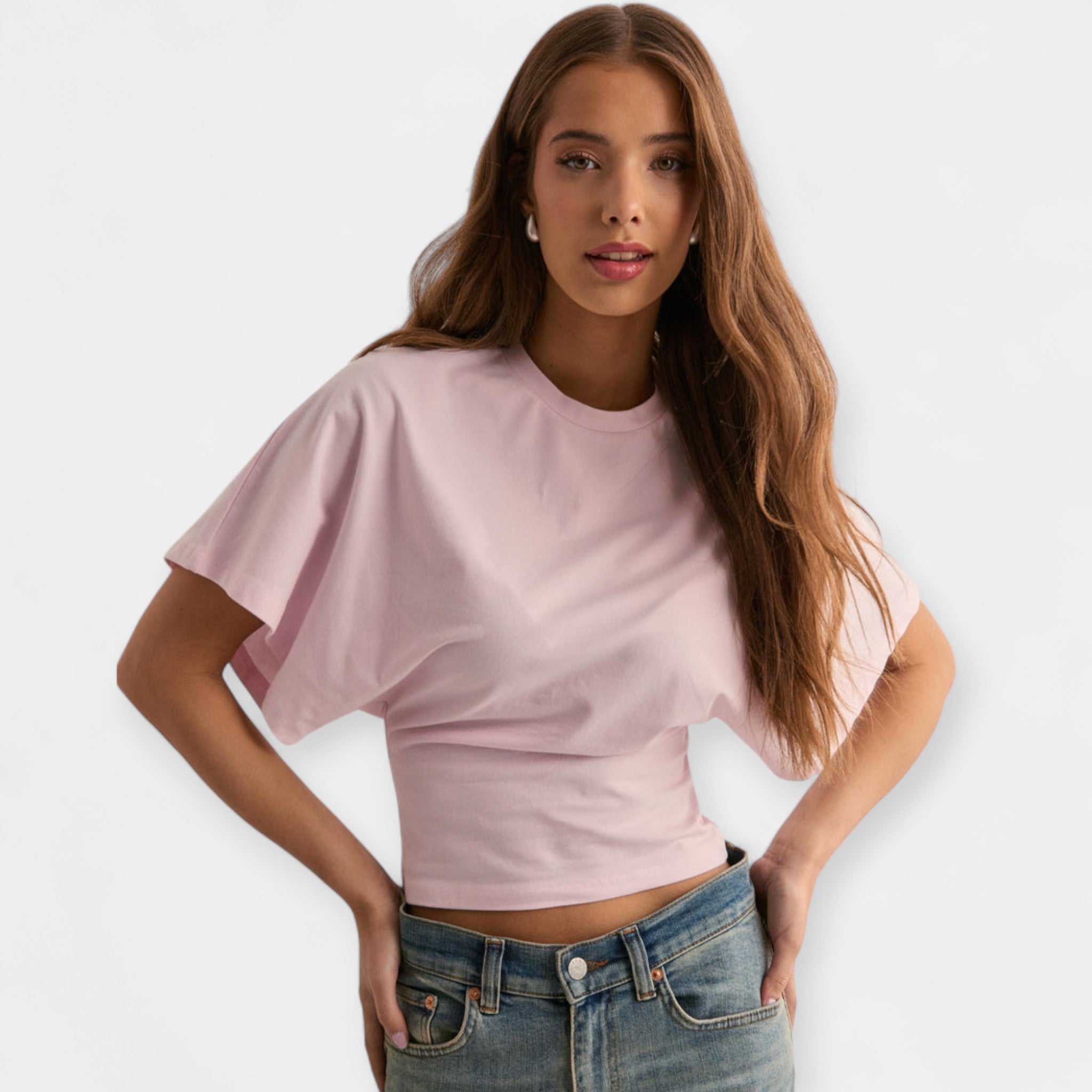 Blouse With Wide Sleeves And Defined Waist For Casual Chic