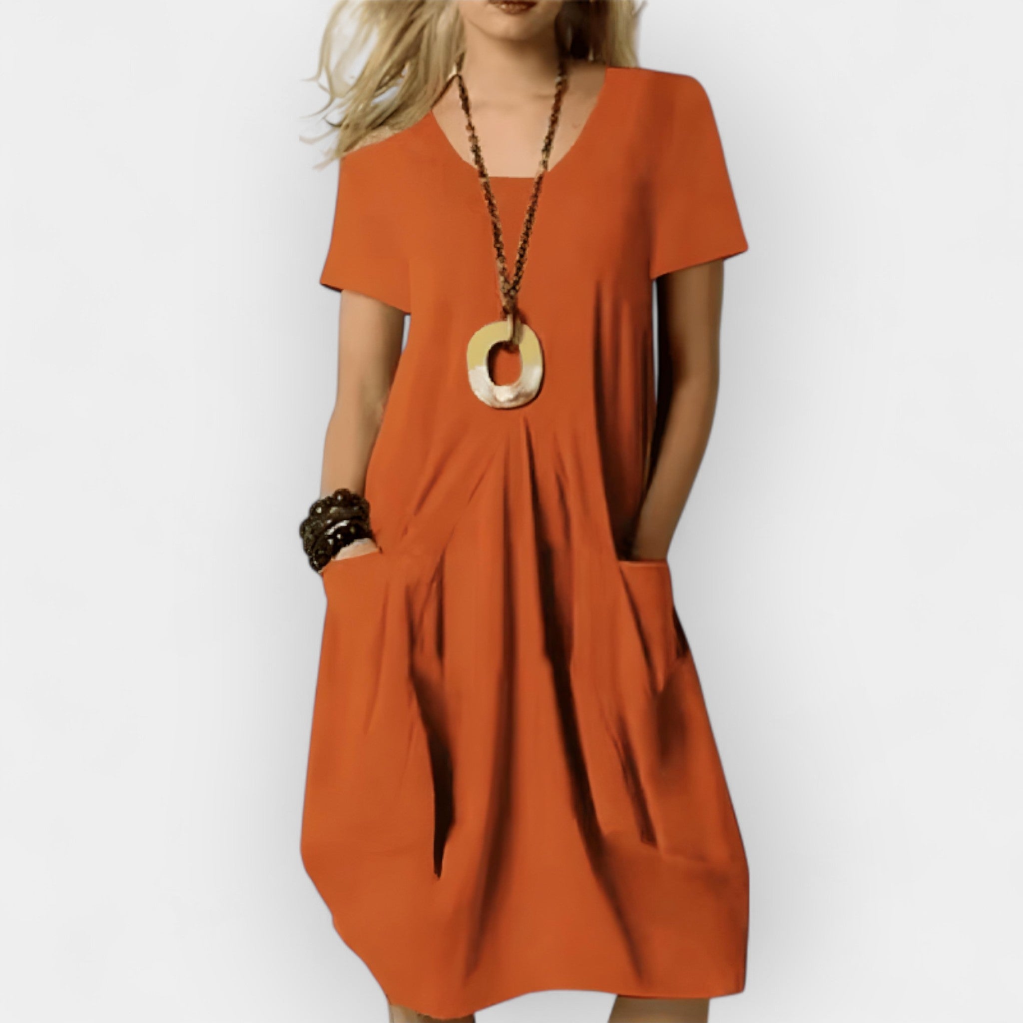 Cotton Dress With Flattering Silhouette For All Day Wear