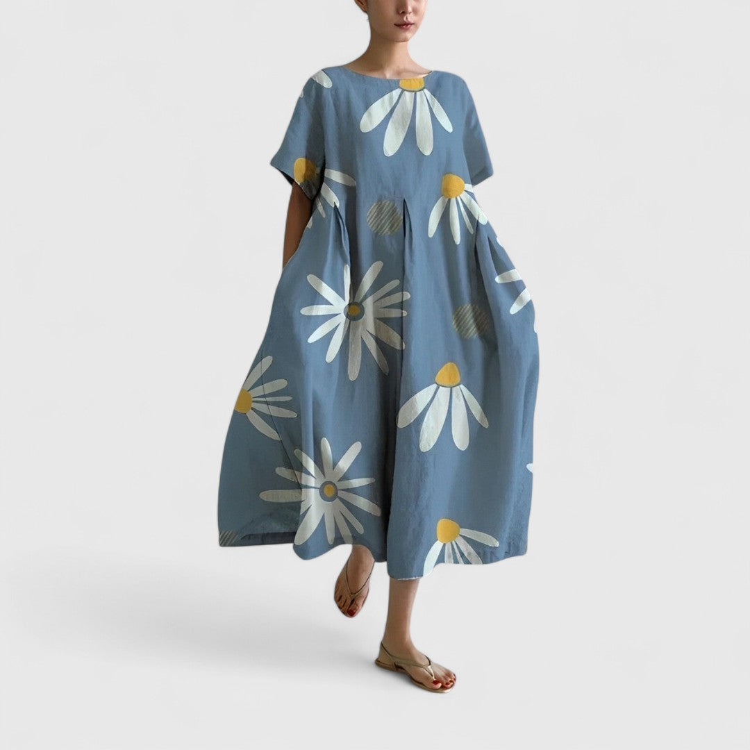 Spyridoula Dress With Striking Floral Pattern For Elegance